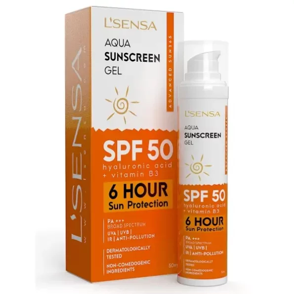 (LSENSA) L'SENSA Sunscreen SPF 50 for Oily Skin, Anti-Tan, Waterproof Sun cream, 1% Hyaluronic Aqua Gel, 50Gram, Herbkart8t7718o-8zl77L.webp, Herbkart8t7718o 8zl77L