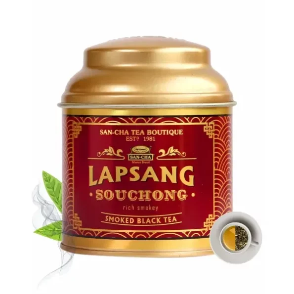 SAN-CHA Tea Boutique Lapsang Souchong Smoked Tea (25Cups+), Smoked Tea Leaves - 50 Gm Loose Leaf Tea available on Herbkart