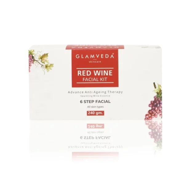 Glamveda Red Wine Advance Anti Ageing Facial Kit, 110 gm, Herbkart8t76146f9vORGL.webp, Herbkart8t76146f9vORGL