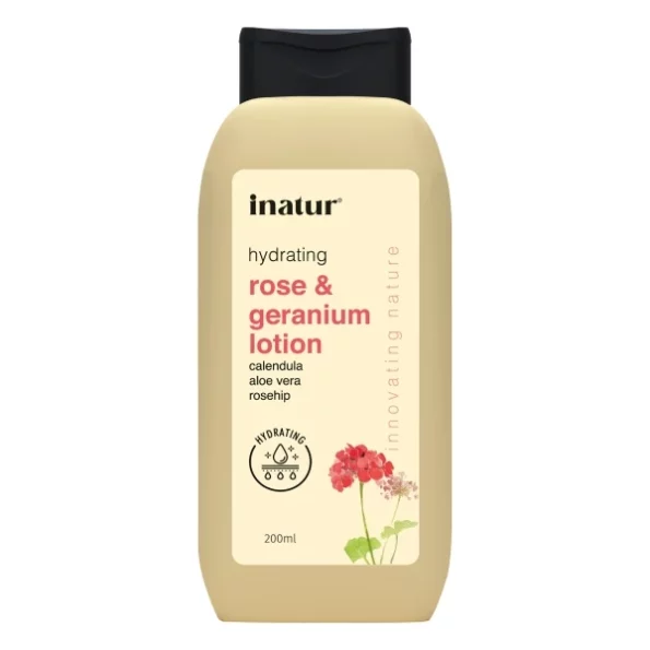 inatur Rose And Geranium Lotion, 200g available on Herbkart