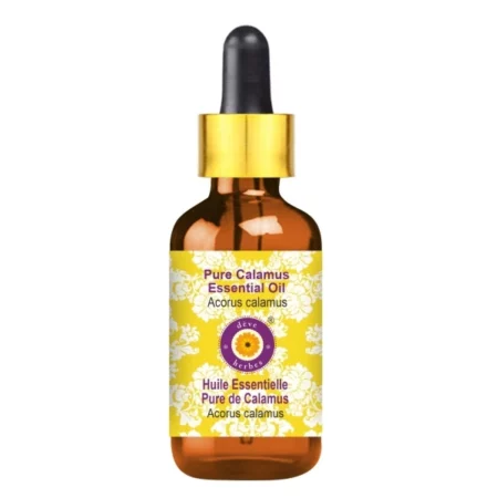 Deve Herbes Pure Calamus Essential Oil (Acorus calamus) With Glass Dropper Steam Distilled 15ml