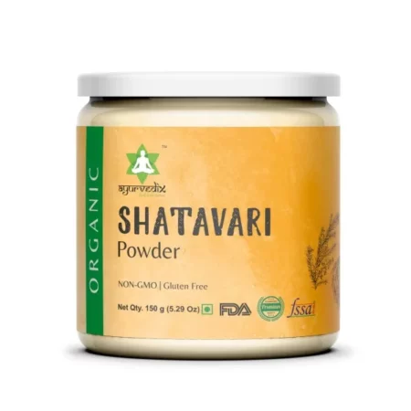 Ayurvedix Organic Shatavari Powder - Asparagus Racemosus - Balances Hormones for Men & Women - Antioxidant Benefits - Enhances Overall Health - Reduces Acne - 150Gr (Pack of 1)