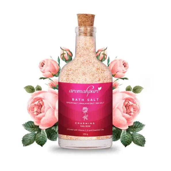 Aromahpure 100% Natural Bath Salt with Essential Oil (Fasli Rose) (250gm), Herbkart8t781xb20R1BYwL.webp,