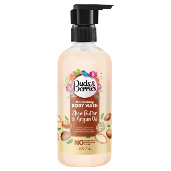 Buds & Berries Shea Butter and Argan Oil Body Wash (300 ml) available on Herbkart