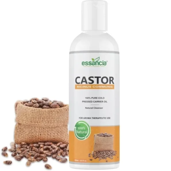 Essancia Castor Carrier Oil For Hair Growth, Skin Care, Beard Growth, Dark Circles, Eyelashes & Eyebrows. 100% Natural, Organic, & Pure Cold Pressed Carrier Oils. (200ml), Herbkart8t751tij5-FBvL.webp, Herbkart8t751tij5 FBvL