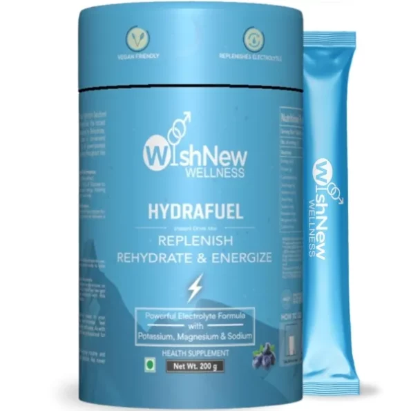 WishNew Wellness HydraFuel: Prime Electrolyte Energy Workout Drink Mix, Get Daily Hydration & Instant Energy Boost, Blueberry with natural Sweetness, 20 Sachets, Suitable for Men & Women, Herbkart8t771QFI3vKfgL.webp, Herbkart8t771QFI3vKfgL