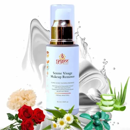YOGEE Organic Makeup Remover | Soothing Cleanser with Nourishing Formula | Removes Waterproof Makeup + Impurities & Pollution | Suitable for Sensitive skin | For Lips, Eyes & Face | 50 ml
