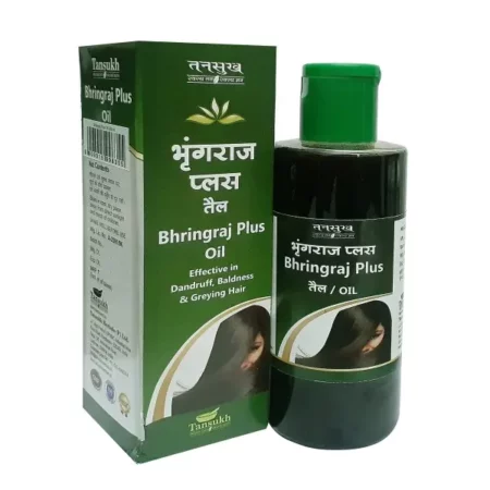 Tansukh Bhringraj Plus Ayurvedic Herbal Hair Oil - 200ml | Helps in Greying Hair, Hair Fall, Dandruff | Nourishes Hair Follicles