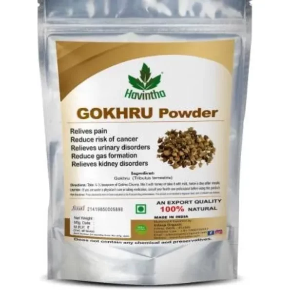 Havintha Natural Gokhru Powder for Relieves Pain - Gokshura Churna - 100 gm available on Herbkart