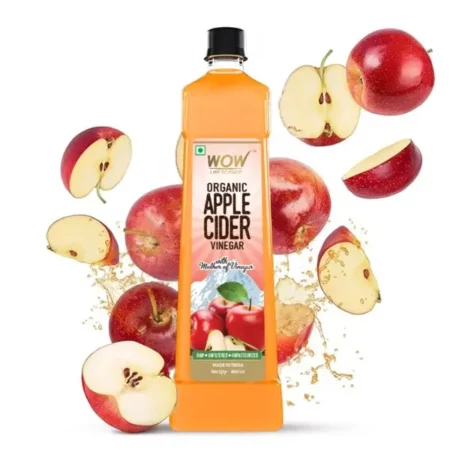 WOW Life Science Apple Cider Vinegar 400ml | Organic Himalayan Apples | Mother of Vinegar with Probiotics | Unfiltered & Unpasteurized | For Weight Management, Reduced Bloating, Healthy Skin & Hair