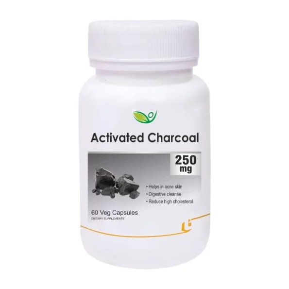 Biotrex Nutraceuticals Activated Charcoal - 250mg (60 Veg Capsules) available on Herbkart