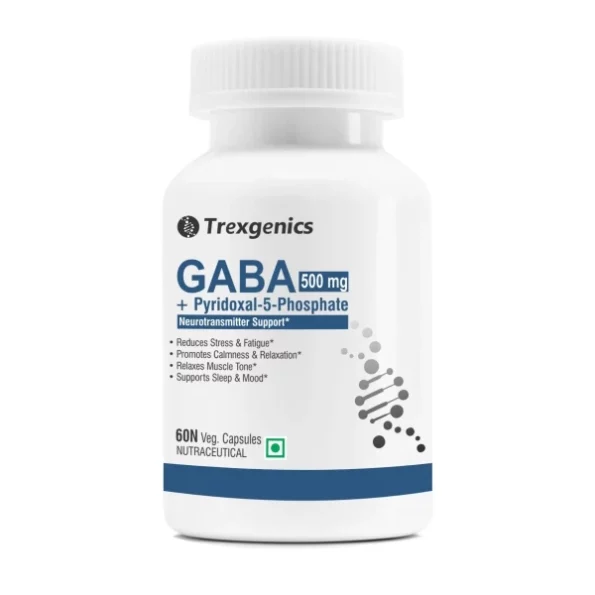 Trexgenics Gaba (Gamma Aminobutyric Aicd) 500 Mg, Pyridoxal 5 Phosphate 1 Mg (60 Veg Capsules), Herbkart8t761FmiC1CftL.webp, Herbkart8t761FmiC1CftL