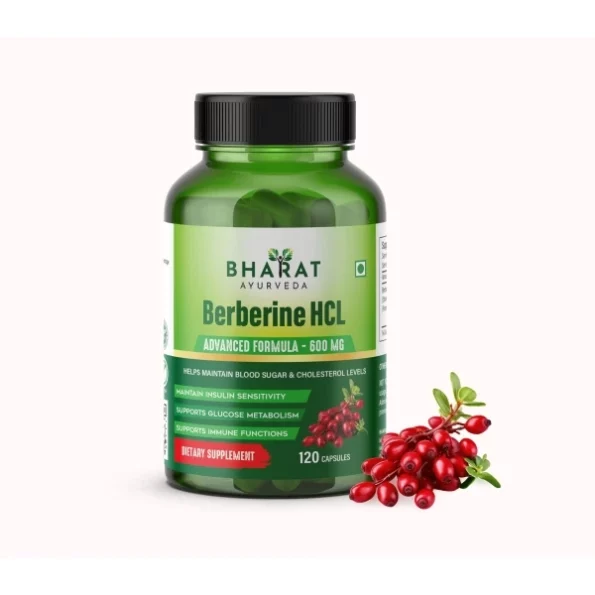 BHARAT AYURVEDA Berberine HCL 600mg Capsules, Dietary Herbal Supplement, Herbkart8t771Rt4PFrXsL.webp, Herbkart8t771Rt4PFrXsL