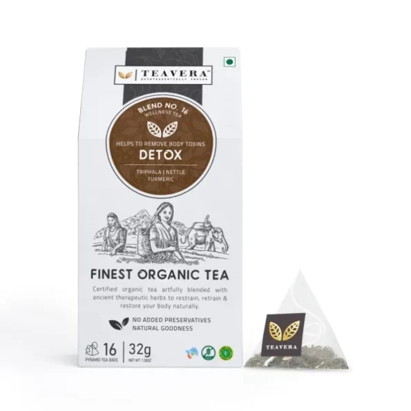 Teavera Detox Organic Wellness Herbal Tea with Triphala, Nettle, Turmeric, 16 Herbal Infusion Tea Bags, Herbkart8t771rS-c1YRAL.webp, Herbkart8t771rS c1YRAL