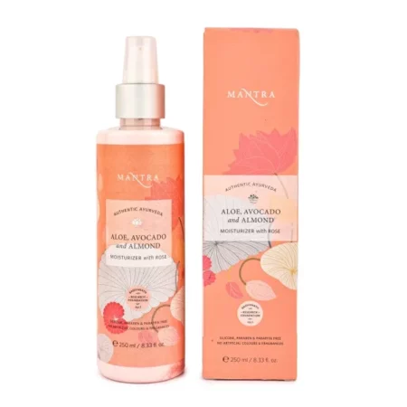 Mantra Herbal Aloe, Avocado and Almond Moisturiser With Rose - 250 ml | Moisturises Skin with Instantly Radiant Look and Revives Senses with Rose Fragrances