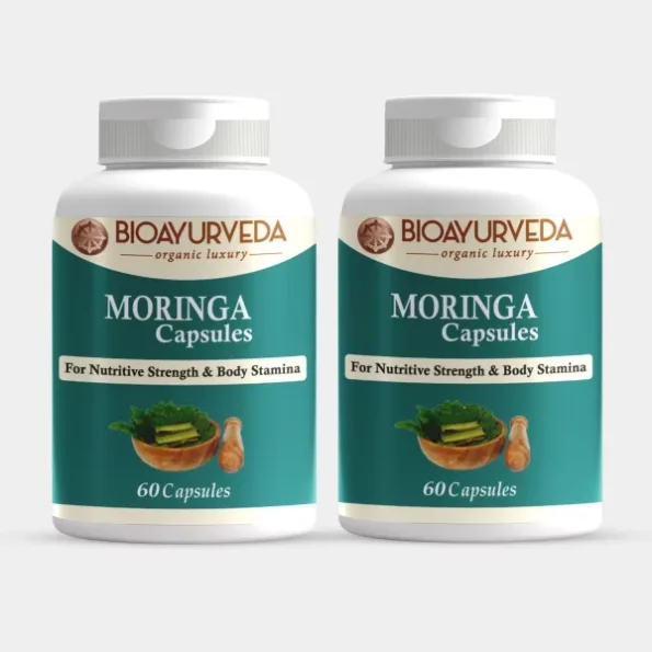 BIOAYURVEDA Moringa Capsule for Nutritive Strength and Body Stamina 60 Capsules available on Herbkart