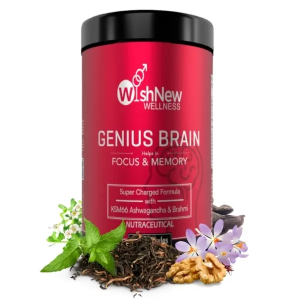 WishNew Wellness Genius Brain Booster, 60 Veg Capsules, Herbkart8t78120-6ztelEL.webp, Herbkart8t78120 6ztelEL