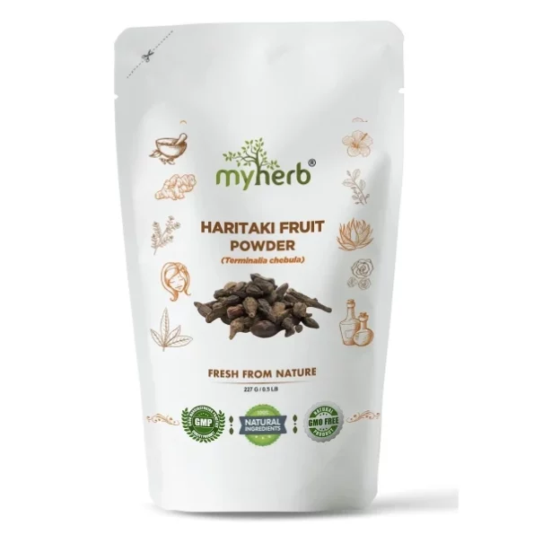 MYHERB 100% Natural Organic Haritaki Powder, 227 Gm, Herbkart8t771h95nbka6L.webp, Herbkart8t771h95nbka6L
