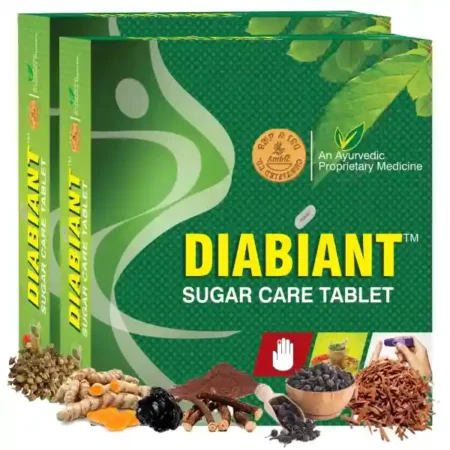 AMBIC Diabiant Sugar Care Tablet - 30 Herbal Diabetes Tablets, Ayurvedic Diabetic Care Medicine, Helps Maintain Healthy Sugar Levels, Regulates Blood Glucose, Improves Metabolism Level