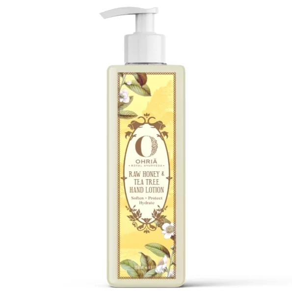 Ohria Ayurveda Raw Honey & Tea Tree Hand Lotion, Soften, Protect & Hydrates - 200ml, Herbkart8t7610i18axHcL.webp,