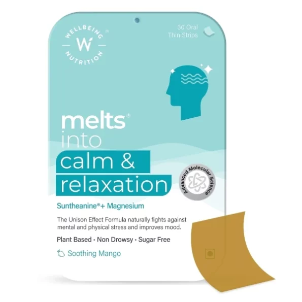 Wellbeing Nutrition Melts Calm & Relaxation, Suntheanine L-theanine, Magnesium & Chamomile (30 Oral Strips), Herbkart8t771qNQq6ObEL.webp, Herbkart8t771qNQq6ObEL