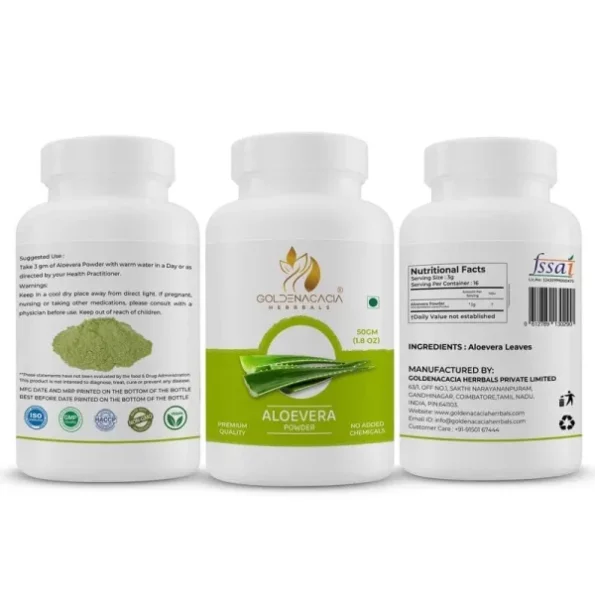 Goldenacacia Herrbals Aloevera Powder (50) gm available on Herbkart