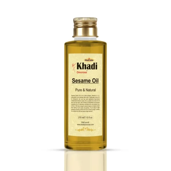 Khadi Omorose Sesame Carrier Oil (Pure & Coldpressed) -210 ml, Herbkart8t771G9hGMkQIL.webp, Herbkart8t771G9hGMkQIL