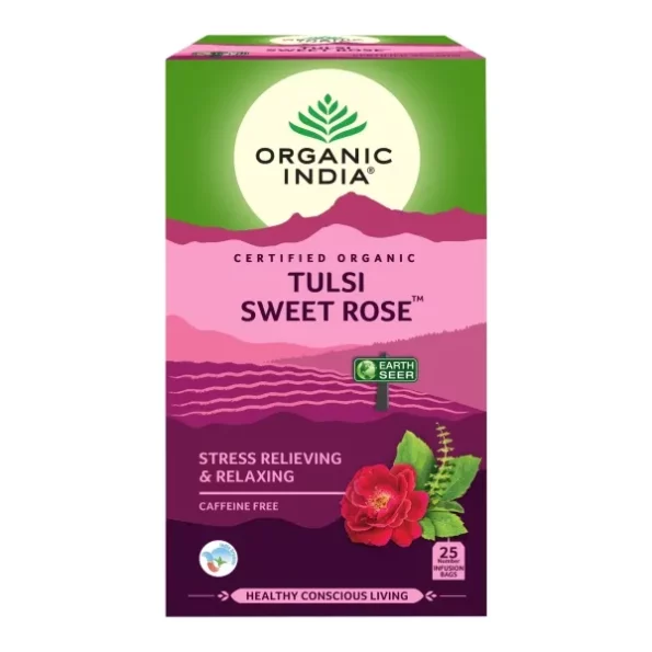 ORGANIC INDIA Chamomile Tulsi Sweet Rose Tea - 25 Infusion Bags - 40 Gm, Herbkart8t771zz7Pv20yEL.webp, Herbkart8t771zz7Pv20yEL