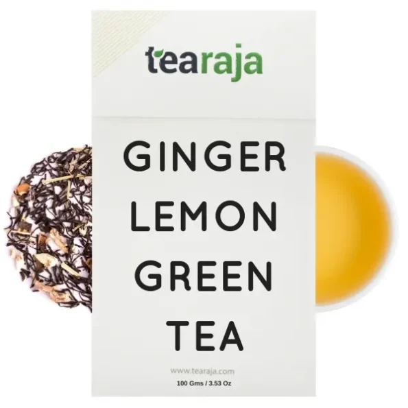 Tearaja Ginger Lemon Green Tea, 100g, Herbkart8t7715nMQCERCL.webp, Herbkart8t7715nMQCERCL