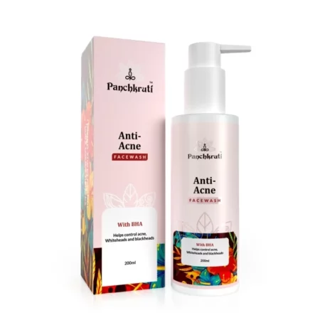 Panchkruti Anti Acne Face Wash 200ML | 0.5% Salicylic Acid for Acne Prone Skin | Gentle Face Cleanser for All Skin Type | Controls Oil Production & Reduces Skin Inflammation For Men & Women