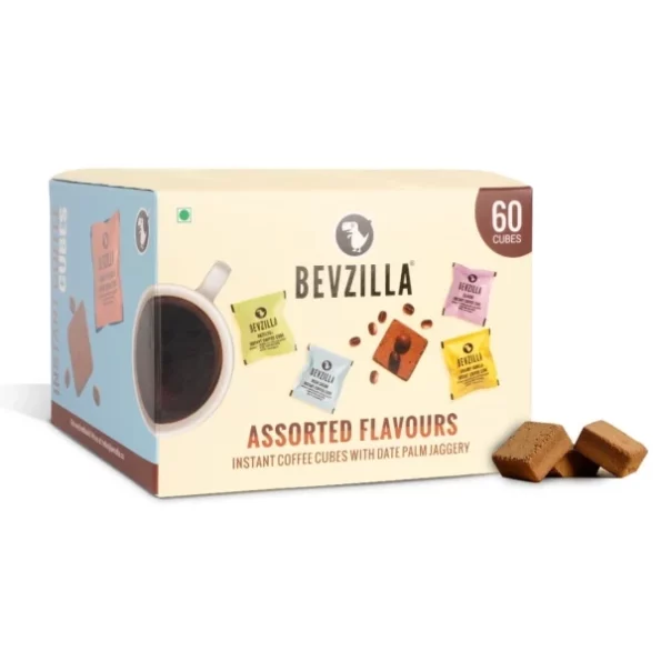 Bevzilla 60 Instant Coffee Cubes Pack with Organic Date Palm Jaggery, 5 Flavours (Assorted) (60 Pack), Herbkart8t751YX7VM2ScL.webp, Herbkart8t751YX7VM2ScL