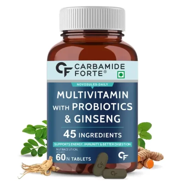 Carbamide Forte Multivitamin Tablet (60 Tablets) with Probiotics & Ginseng, Multivitamin supplement with 45 Ingredients available on Herbkart