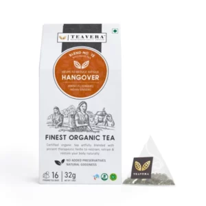 Teavera Hangover Organic Wellness Herbal Tea with Hibiscus, Ginger, Indian Ginseng, 16 Herbal Infusion Tea Bags available on Herbkart