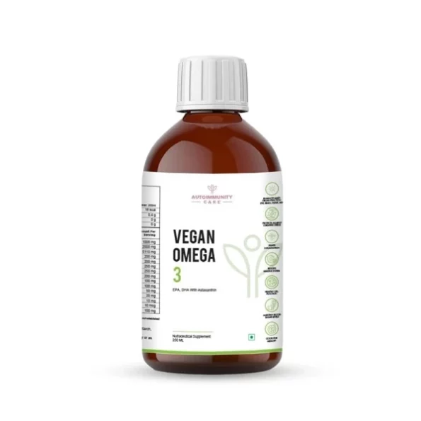 Autoimmunity care Vegan Omega 3 Oil EPA, DHA With Astaxanthin Health Supplement 250 ML Oil available on Herbkart