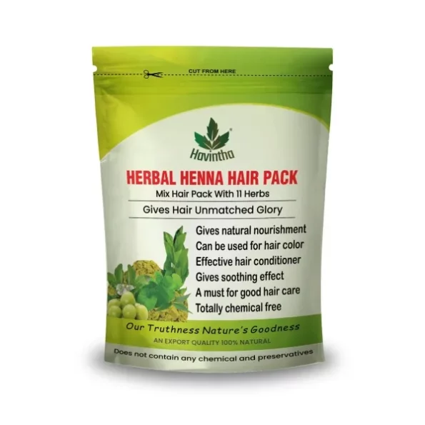 Havintha Natural Herbal Henna Hair Pack 11 Herbs Mix Mehandi Powder (227 g) available on Herbkart