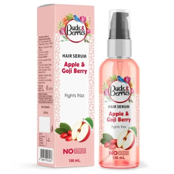 Buds & Berries Apple and Goji Berry Frizz Control Hair Serum | Smooth, Frizz-Free, and Manageable Hair | 100ml | No Sulphate, No Paraben, No Phthalate, Herbkart8t771s2zNvVDTL.webp, Herbkart8t771s2zNvVDTL