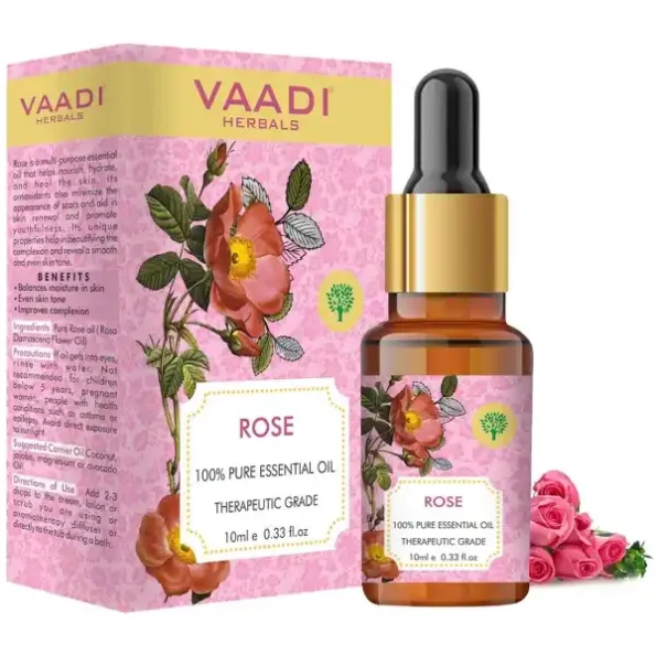 VAADI HERBALS Rose Essential Oil, 10 ml available on Herbkart