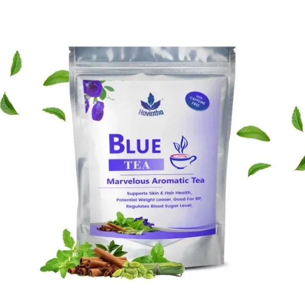 Havintha Natural Blue Tea Helps in Skin Glow, Hair Growth - 50 gm available on Herbkart