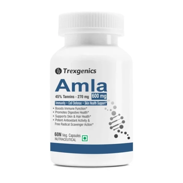 Trexgenics Amla 45% Tannins 600 Mg Immunity, Skin, Hair, Brain Function Support Vegan & Non-Gmo (60 Veg. Capsules), Herbkart8t761n7934RiLL.webp, Herbkart8t761n7934RiLL