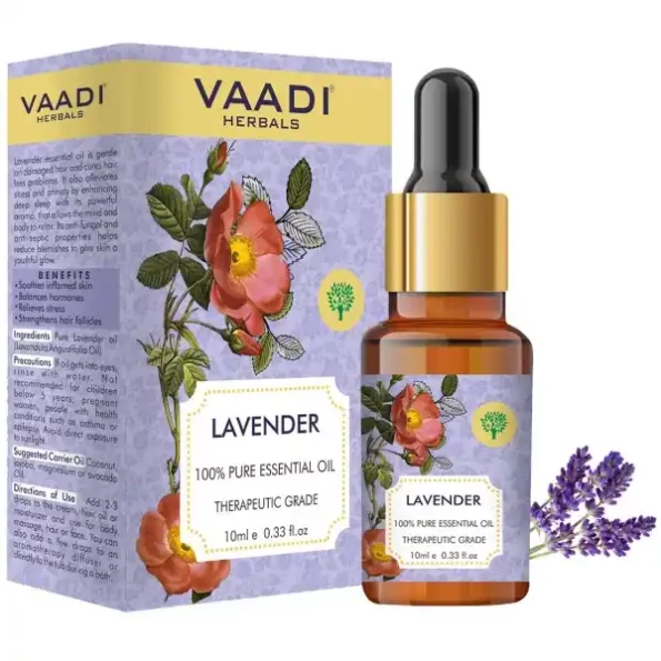 VAADI HERBALS Lavender Essential Oil, 10 ml available on Herbkart