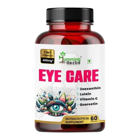 Humming Herbs EYECARE With ZEAXANTHIN, LUTEIN, ORGANIC VITAMIN C BLEND 7-in-1 Formula 400MG | Blend of Quercetin 10:1 Extract, Spinach Bilberry Rosemary Extracts - 60 Cap