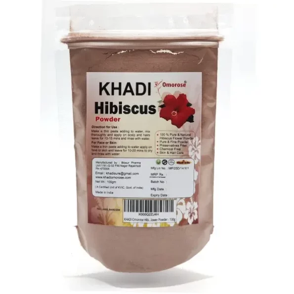 Khadi Omorose Hibiscus Flower Powder For Face Pack & Hair Mask (100 Gms), Herbkart8t781lHKn873NL.webp, Herbkart8t781lHKn873NL