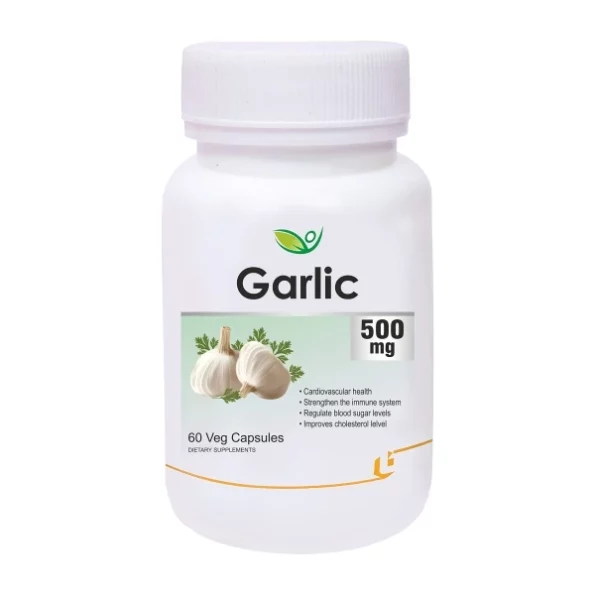 Biotrex Nutraceuticals Garlic 500Mg Dietary Supplement - 60 Capsules available on Herbkart