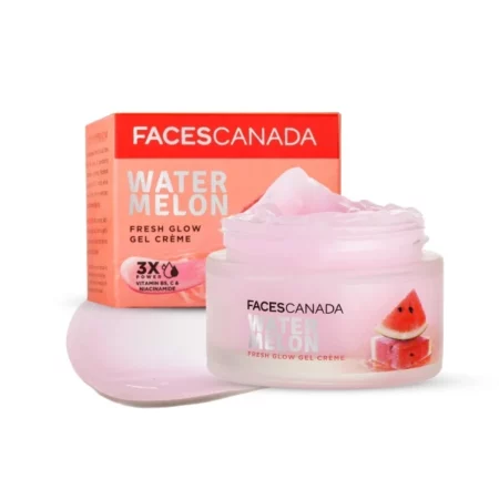 FACESCANADA Watermelon Fresh Glow Gel Creme, 50g | Niacinamide & Vitamin C & B5 | Youthful Glow | No Hyperpigmentation | Soft & Smooth Skin| Refreshing Face Moisturiser For All Skin Types | Vegan
