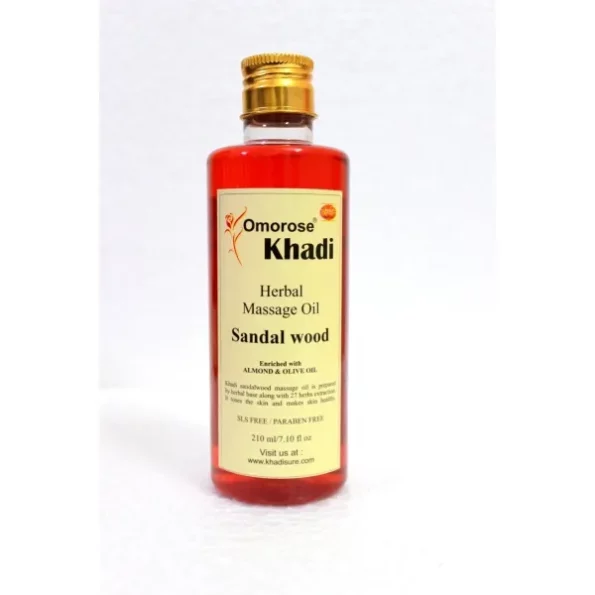 Khadi Omorose Sandalwood Massage Oil With Almond, Jojoba, Wheatgerm Olive, Sesame, Vitamin E Oil, 210 Ml, Herbkart8t771QVi7p00NL.webp, Herbkart8t771QVi7p00NL