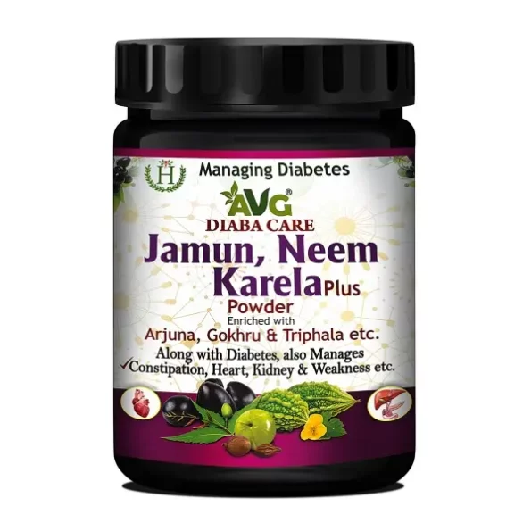 AVG Health Organics Jamun, Neem & Karela Plus Powder, 200gm, Herbkart8t781spCpZ200uL.webp, Herbkart8t781spCpZ200uL