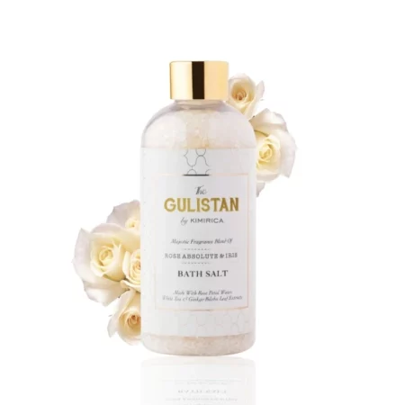 Kimirica The Gulistan Bath Salt For Body Spa, Relaxation and Pain Relief, 100% Vegan and Paraben Free with Goodness of Rose Water, White Tea and Ginkgo Biloba 100% Vegan 300 Gram