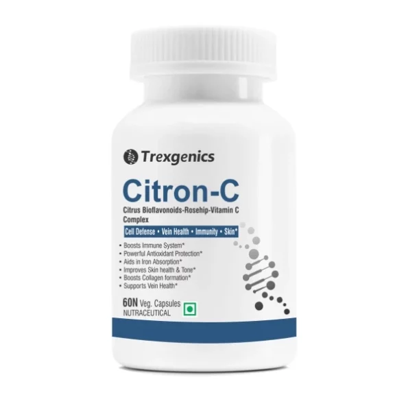 Trexgenics Citron-C Citrus Bioflavonoids 20%-Rosehip 35%-Vitamin C Complex 650Mg (60 Veg. Capsules), Herbkart8t761zv6AEM37L.webp, Herbkart8t761zv6AEM37L