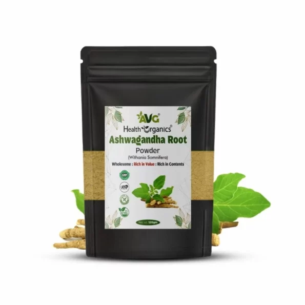 AVG Health Organics Ashwagandha/Asvagandha Root Powder - 120g, Herbkart8t761YRwrdgIAL.webp, Herbkart8t761YRwrdgIAL