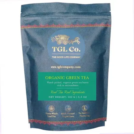 TGL Organic Green Tea 100 Gram | Vacuum Sealed for Freshness